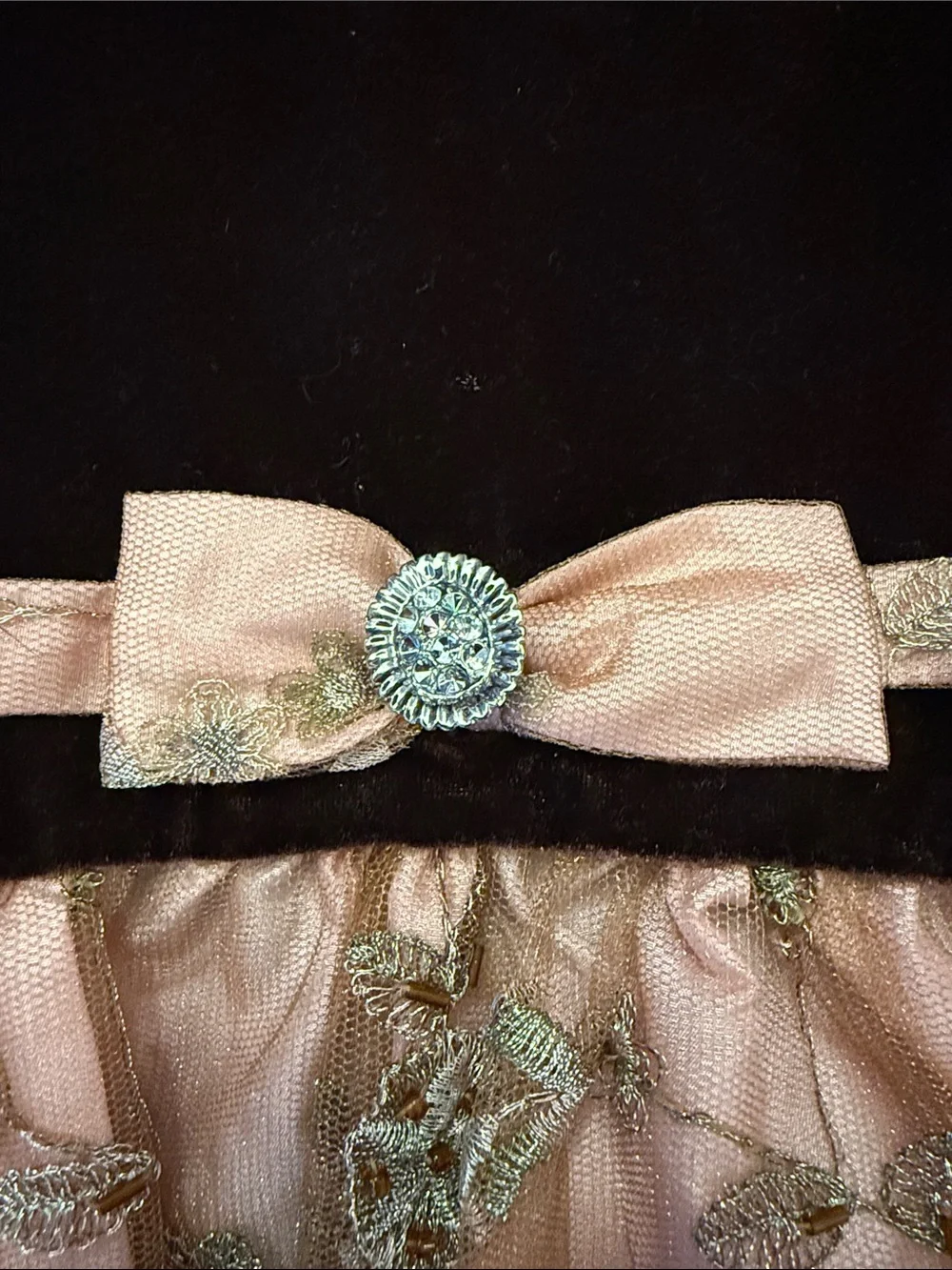 Vintage Y2K Laura Ashley Brown Pink Velvet Tulle Dress Toddler 24M Holiday